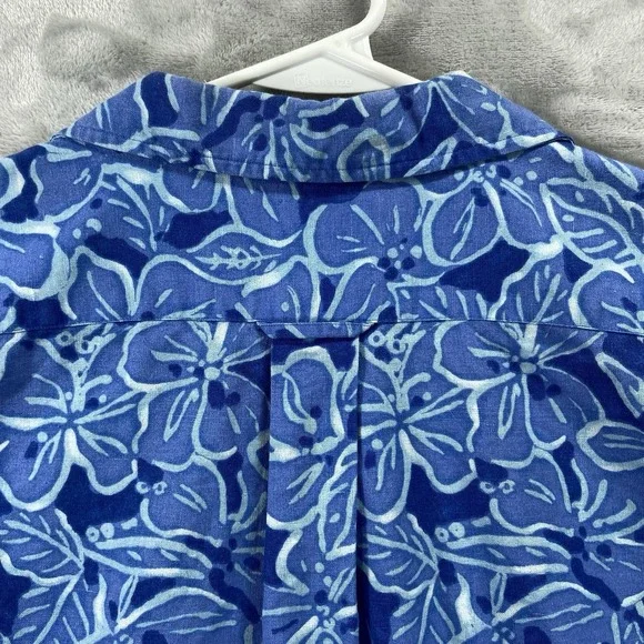 Polo Ralph Lauren Shirt men's XL Button Up Caldwell Floral Linen Loop Collar VTG - Picture 11 of 12